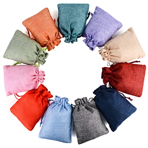 MAOOY Pack of 25 Jute Bags, 10 x 14 cm Jute Bags with Drawstring, Small Linen Bags, Advent Calendar Bags - Image 4