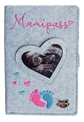 Joli Coon Mutterpasshülle Filz - Handmade Hülle Mutterpass - Geschenk zur Schwangerschaft