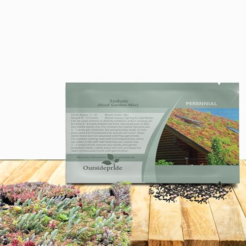Outsidepride Roof Garden Sedum Seeds - 5000 Pcs Perennial Ground Cover Seeds for Planting, Cold-Hardy & Heat-Tolerant Succulent Plants, Ideal for Rock Gardens, Containers, and Xeriscaping