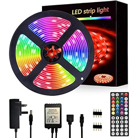 segrass LED Strip Lights Strip 5M,5050 RGB Music Sync Strip Light,Bedroom Color Changing LED Light for Room Home Decoration Cover