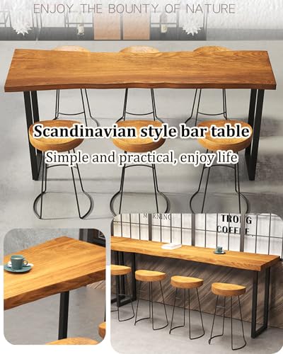 Table de bar rectangulaire en bois pour cuisine et bistro - 7
