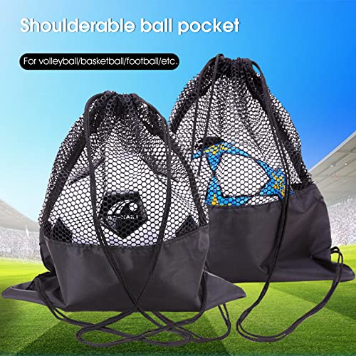 Single Mesh Sport Ball Storage Drawstring Sackpack - Sling Back Bag for Basketball, Volleyball, Rugby, Soccer, Football With Swimming and Gym Uses - Image 2