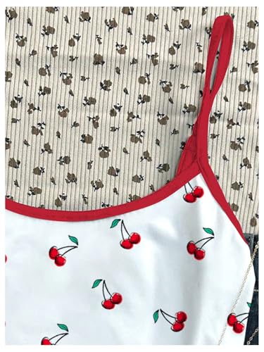 SweatyRocks Girl's Cherry Spaghetti Strap Camisole Cami Sleeveless Scoop Neck Cute Tank Top4