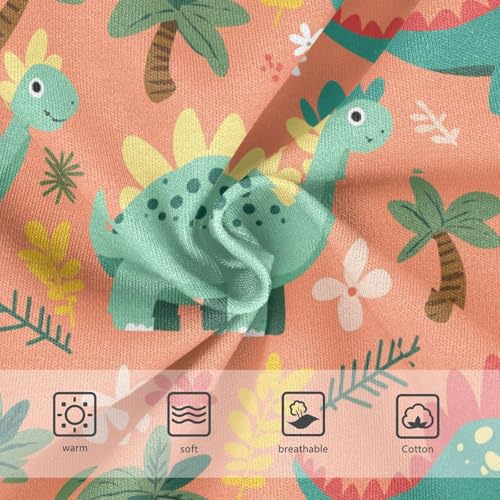 Wusikd Cute Dinosaurs Girls' Underwear Cotton Palm Trees Flowers Girls Briefs Soft Toddler Underwear 2T3