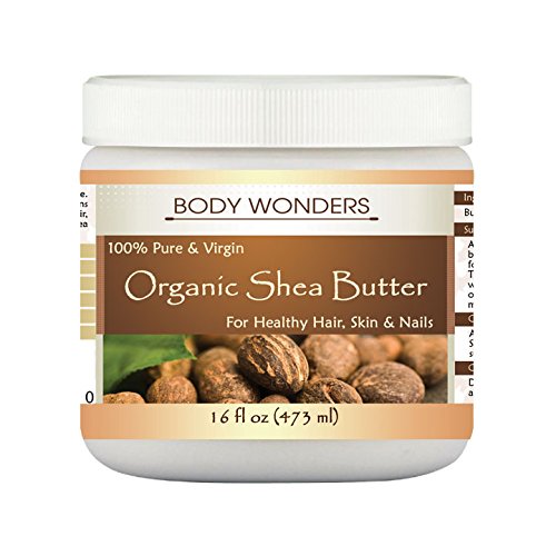 Body Wonders 100% Pure & Virgin Organic Shea Butter For Healthy Hair, skin & Nails 16 Fl oz 473 Ml