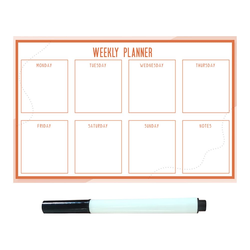 DIYEAH Self-Adhesive Weekly Planner Whiteboard 15.75X11.81 Inch Dry Erase Wall Sticker for Kids Creativity and Home Organization