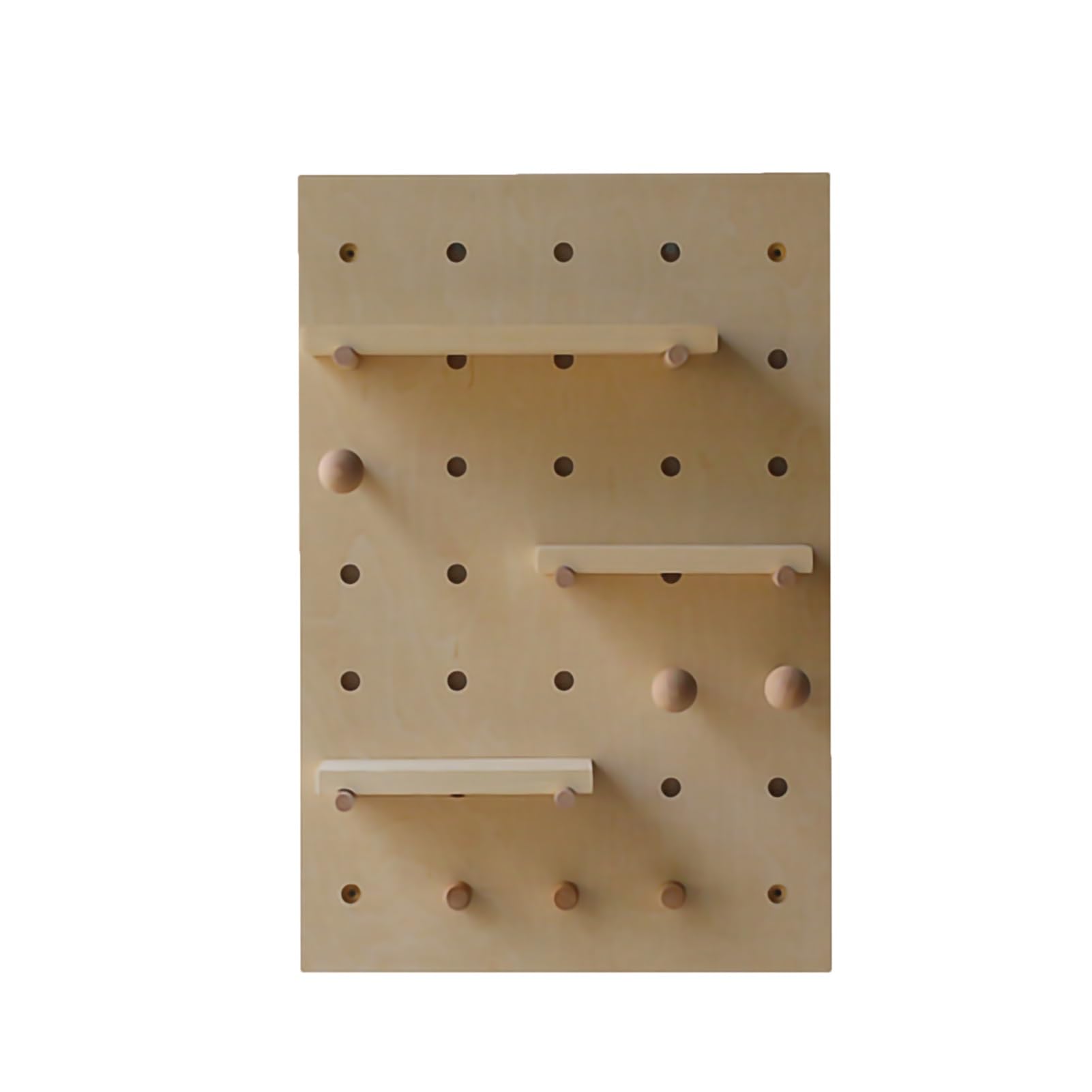 Drewniana tablica perforowana, drewniana tablica perforowana do łazienki, drewniana tablica wisząca, zestaw tablic perforowanych do biura, wielofunkcyjny stojak na tablicę perforowaną do sal