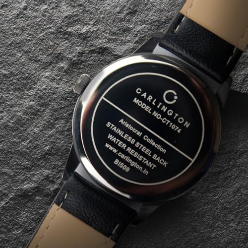 Image of Carlington Aristocrat Series Analog Day & Date Watches for Men with Premium Leather Strap - CT 1074