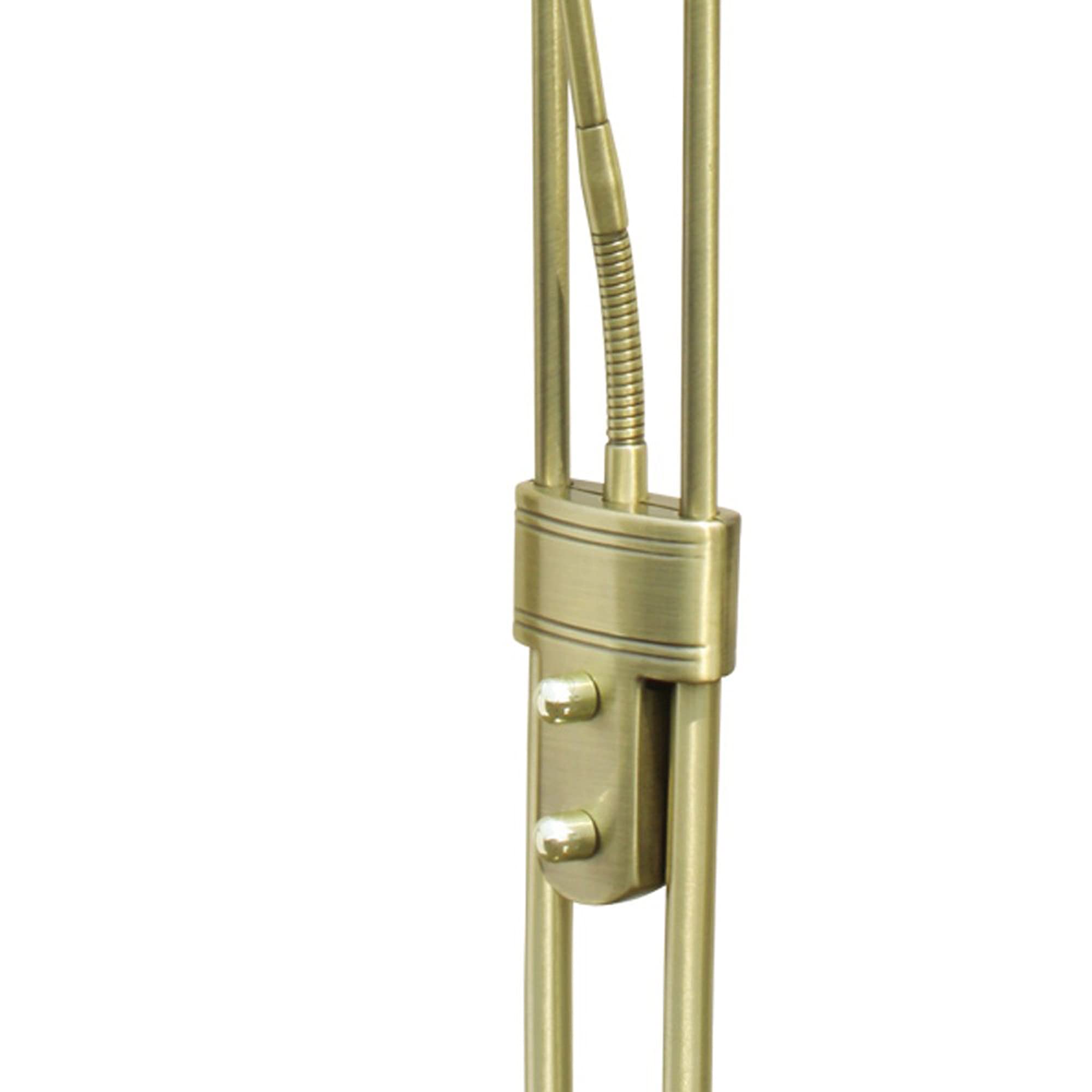 wonderlamp Lámpara de pie LED Olimpia Cuero (18W+5W). Brazo flexible para lectura, Luz regulable