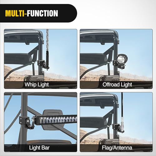 Image of Nilight UTV Whip Light Mount 1PC for Polaris Can-Am with Pro-fit Cage