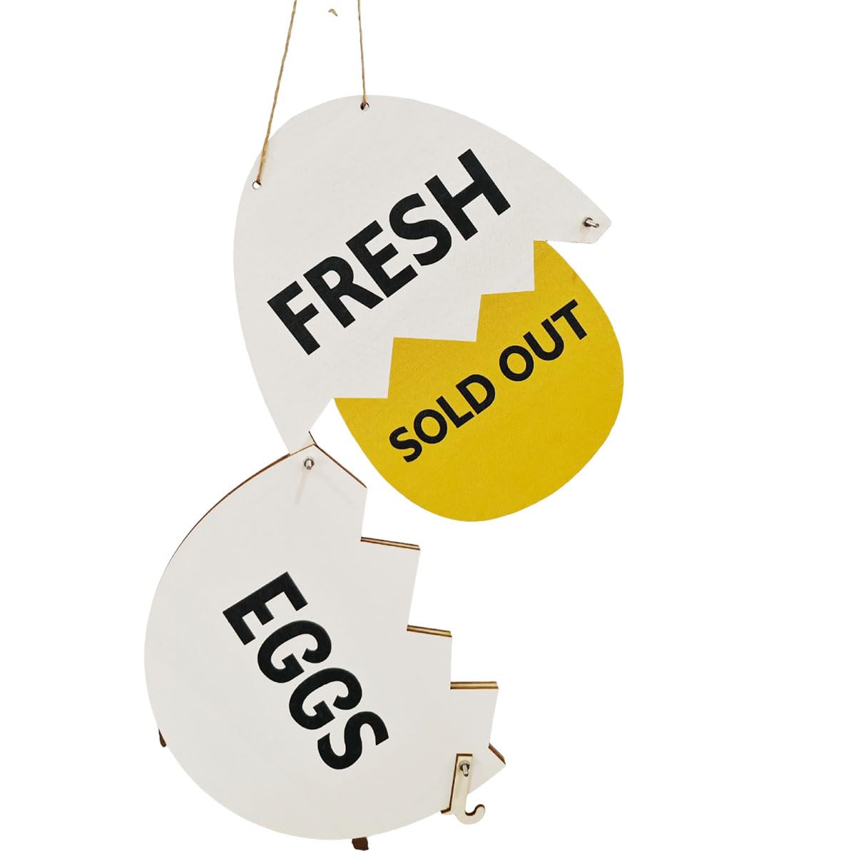 Farm Fresh Eggs Metal Sign for Coop & Market with “Fresh/Eggs/Sold Out” Flip Design, Farms House Chicken Signage Decor for Kitchen & Garden (A)