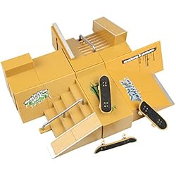 Patines Rampa Wayin Skate Park Kit 8pcs Monopatines de Juguete para Dedos Parque de Mini Patín de Dedos Kit de Rampa de Piezas Fingerboards Tech Deck Skate Cretivo Juguete para Niños