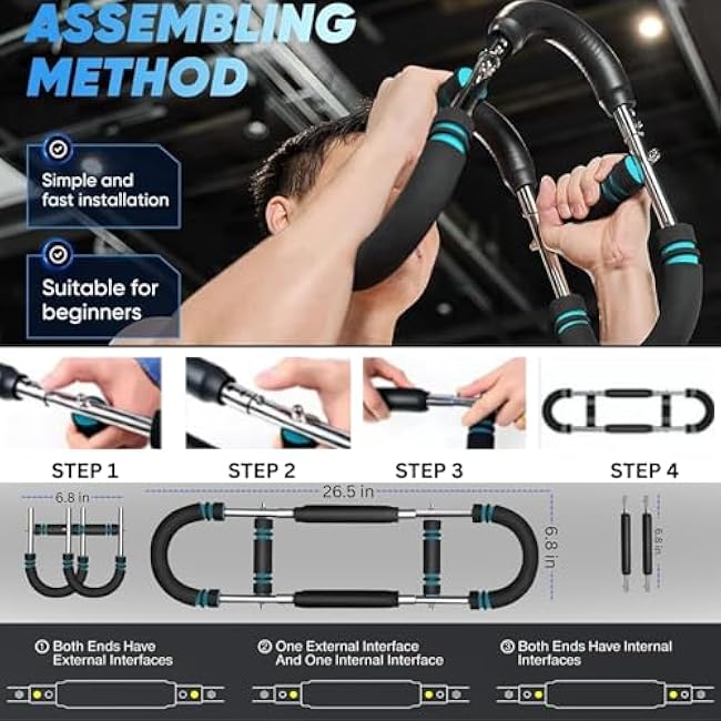 Smooth Shops? Twister Arm Trainer ¨C Adjustable Resistance Chest Expander & Forearm Exerciser for Home Gym Fitness