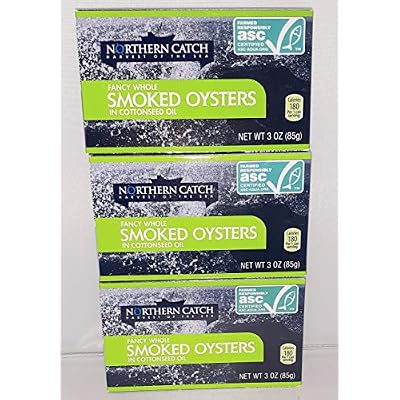 SMOKED OYSTERS IN COTTONSEED OIL, 3 Ounce (Pack of 3)