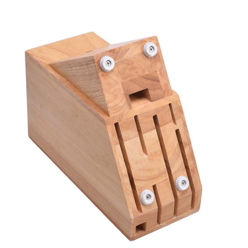Bloque de Cuchillos Bloque de Cuchillo de Madera de Goma, 7 Orificios Tenedor de Cuchillo Universal sin Cuchillos con hornillo de Escenario de Escenario Suministros de Cocina Universal