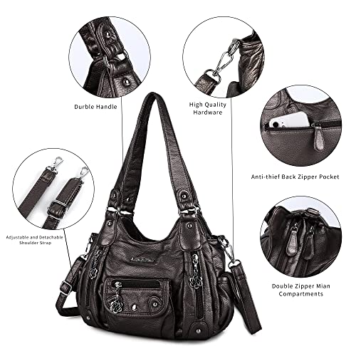 Handbag Hobo Women Handbag Roomy Multiple Pockets Street Ladies' Shoulder Bag Fashion Pu Tote Satchel Bag For Women #TOP4