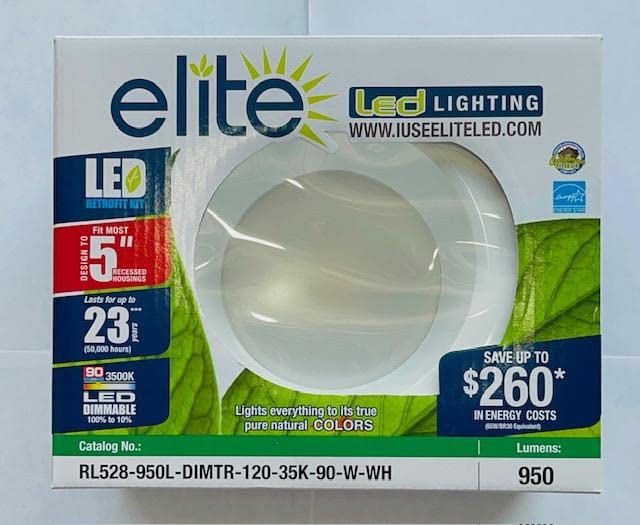 Elite RL528 5 Inch Universal LED Retrofit Reflector Lighting Module, White (3500K)