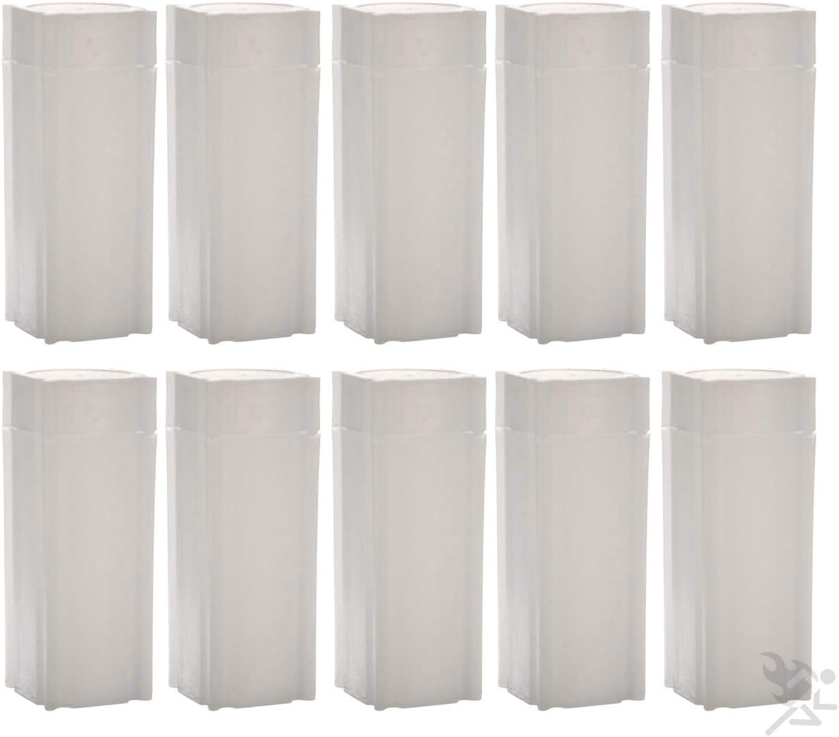 (10) Coinsafe Brand Square White Plastic (Quarter) Size Coin Storage Tube Holders