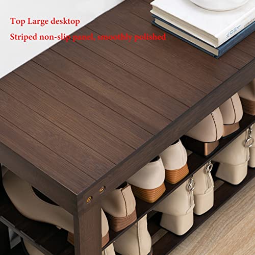 Banc à chaussures entrée étroite solution gain de place 3 niveaux bambou - 3