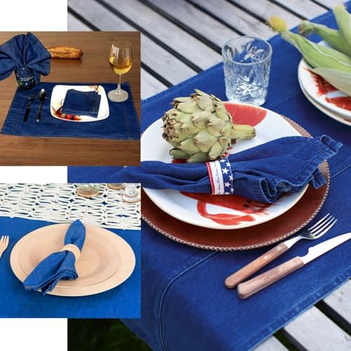 Pack de 5 Servilletas de Tela Denim 17" x 17" Poliester miniatura 5