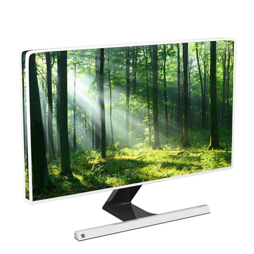 Image of Monitor Dust Cover 22, 23, 24, 25 Inch Waterproof Dust Proof Computer Covers for Desktop PC CPU Tower Protector Anti-Static LCD-Silky HD Panel Dust Protective Sleeve,Forest Jungle