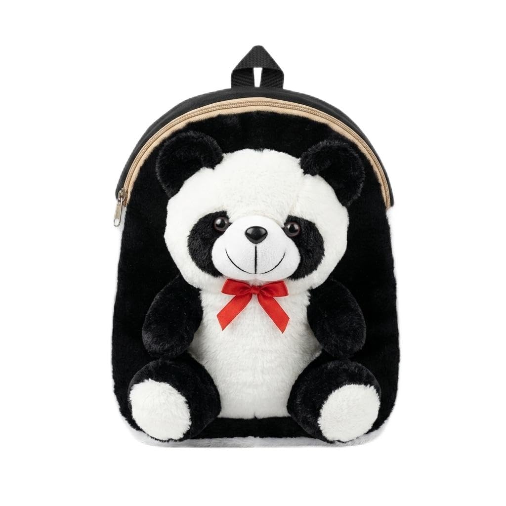 Cute Panda Plush Panda Plush Backpack for Kids | Soft Teddy School Bag | Cute Cartoon Nursery Backpack | Lightweight for Boys & Girls | Zipper ClosureBackpack for Kids with Zippered Compartment-image-30