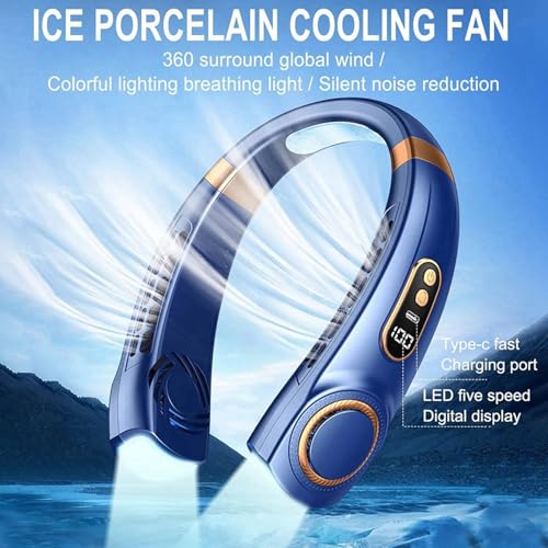 Ventilador de cuello portátil recargable, ventilador personal sin aspas ajustable 5
