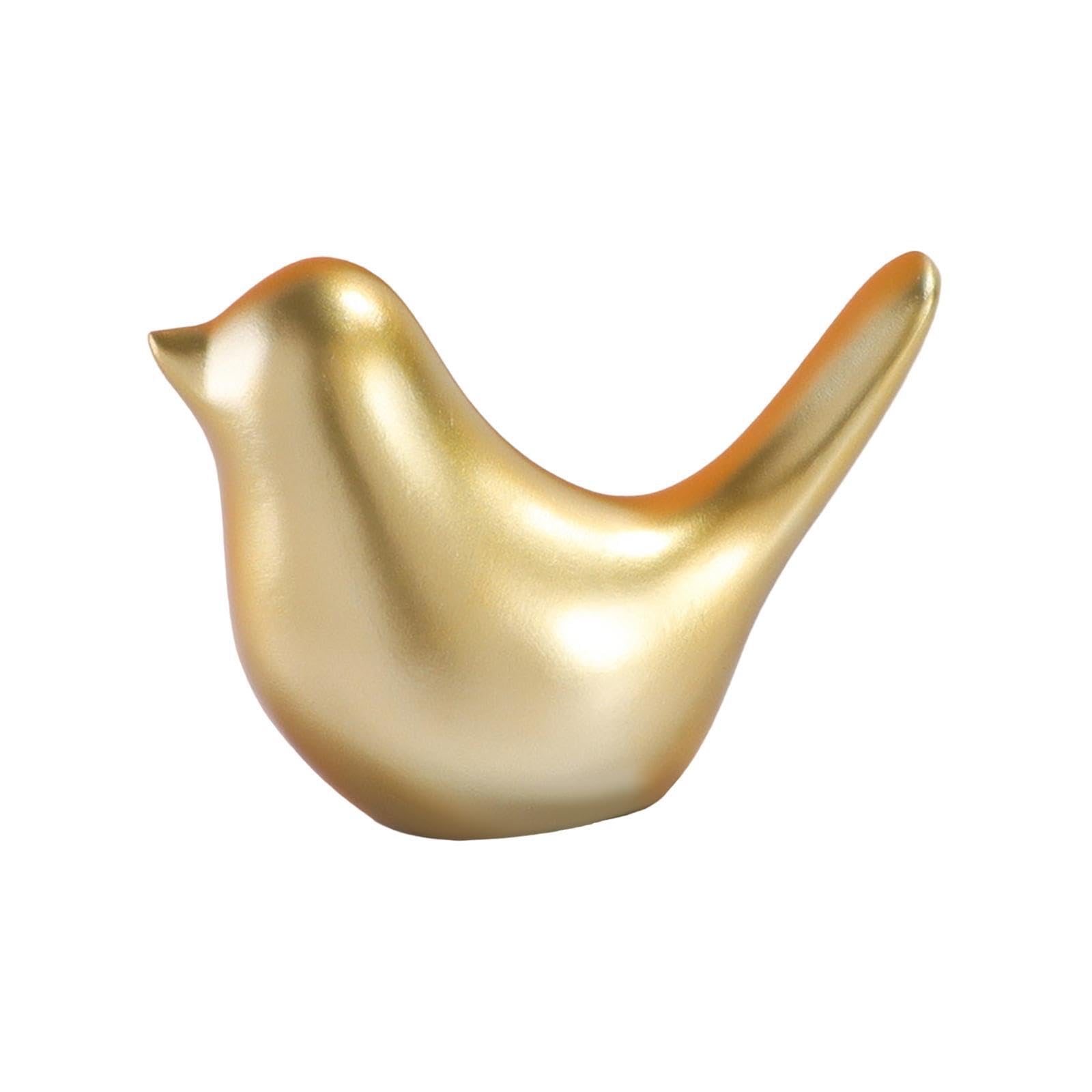 ALCXAZS Vibrant Birds Figurine Home Decor Animal Statue Enlivens Desktop Decorations While Adding Class In Every Room Desktop Decoration Crafts Cute Sculpture, Gold, S