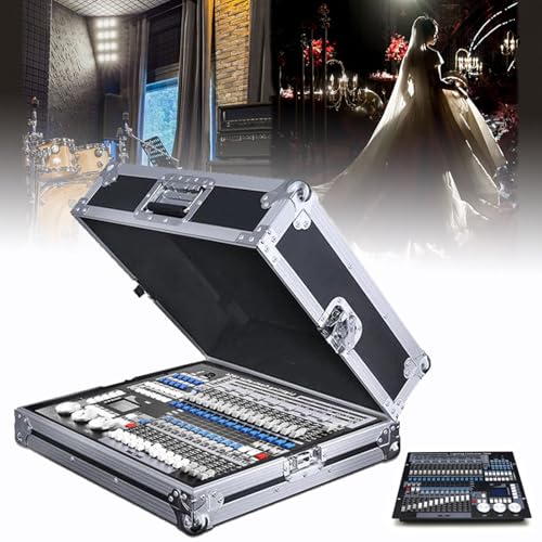 Kontroler światła DMX 512, 1024-kanałowy kontroler DJ z obudową lotniczą, obsługuje bibliotekę świateł R20, 60 scen, 96 opraw, konsola oświetlenia scenicznego