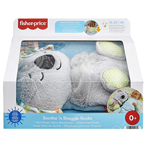 Fisher-Price Schlummer-Koala mit Sanfter Musik, Licht & Rhythmischen Atembewegungen, Koala Kuscheltier, Baby Spielzeug, Nachtlicht mit Musik für Babys, Baby Erstausstattung, für Neugeborene 0+, HBP87