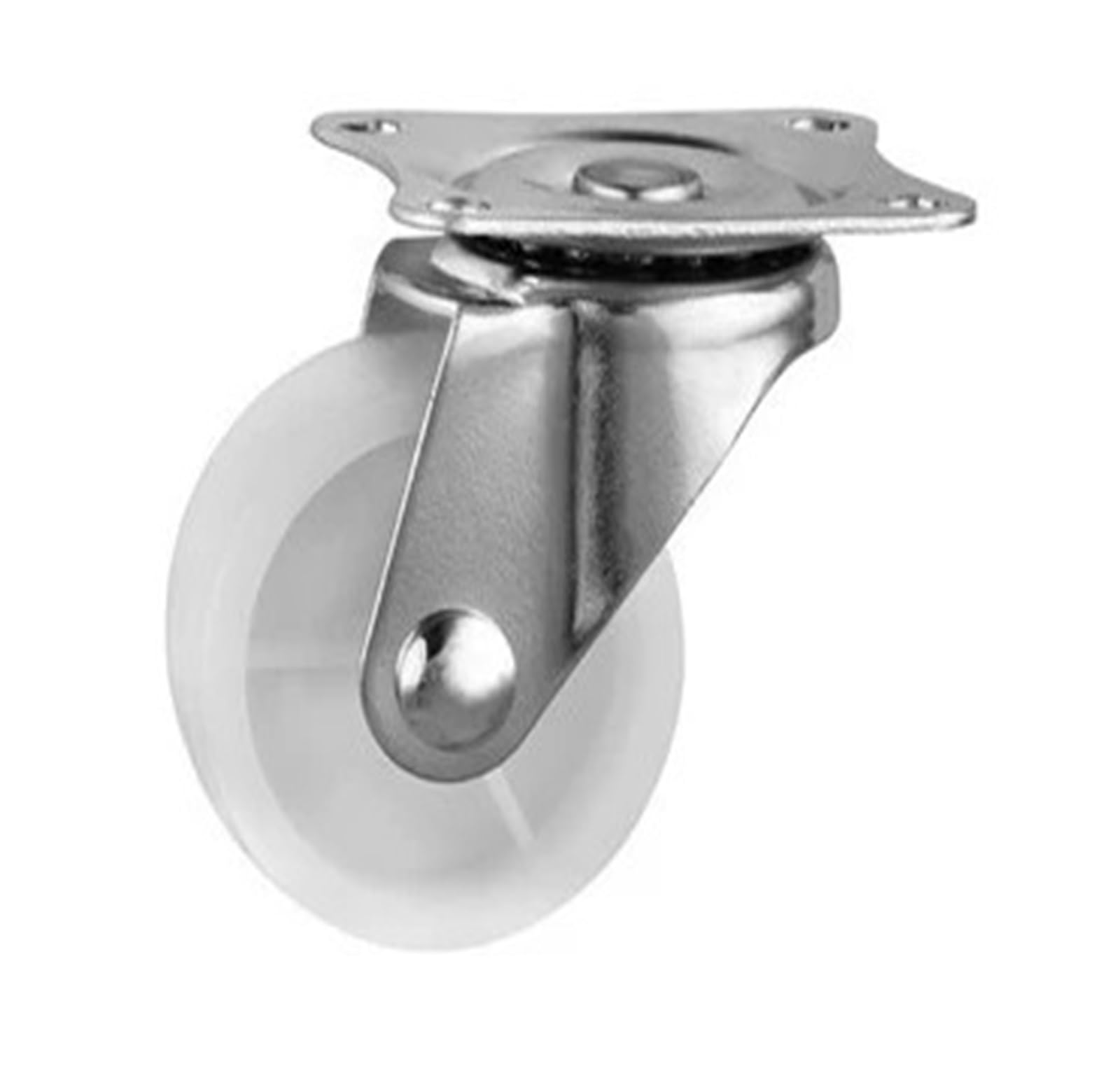 MXXDMOPD 4 Pieces/lot Light White PP casters 1/1.25/1.5 inch M8 Screw Swivel Caster with Brake Pulley Stand(Universal,1.25 Inch)