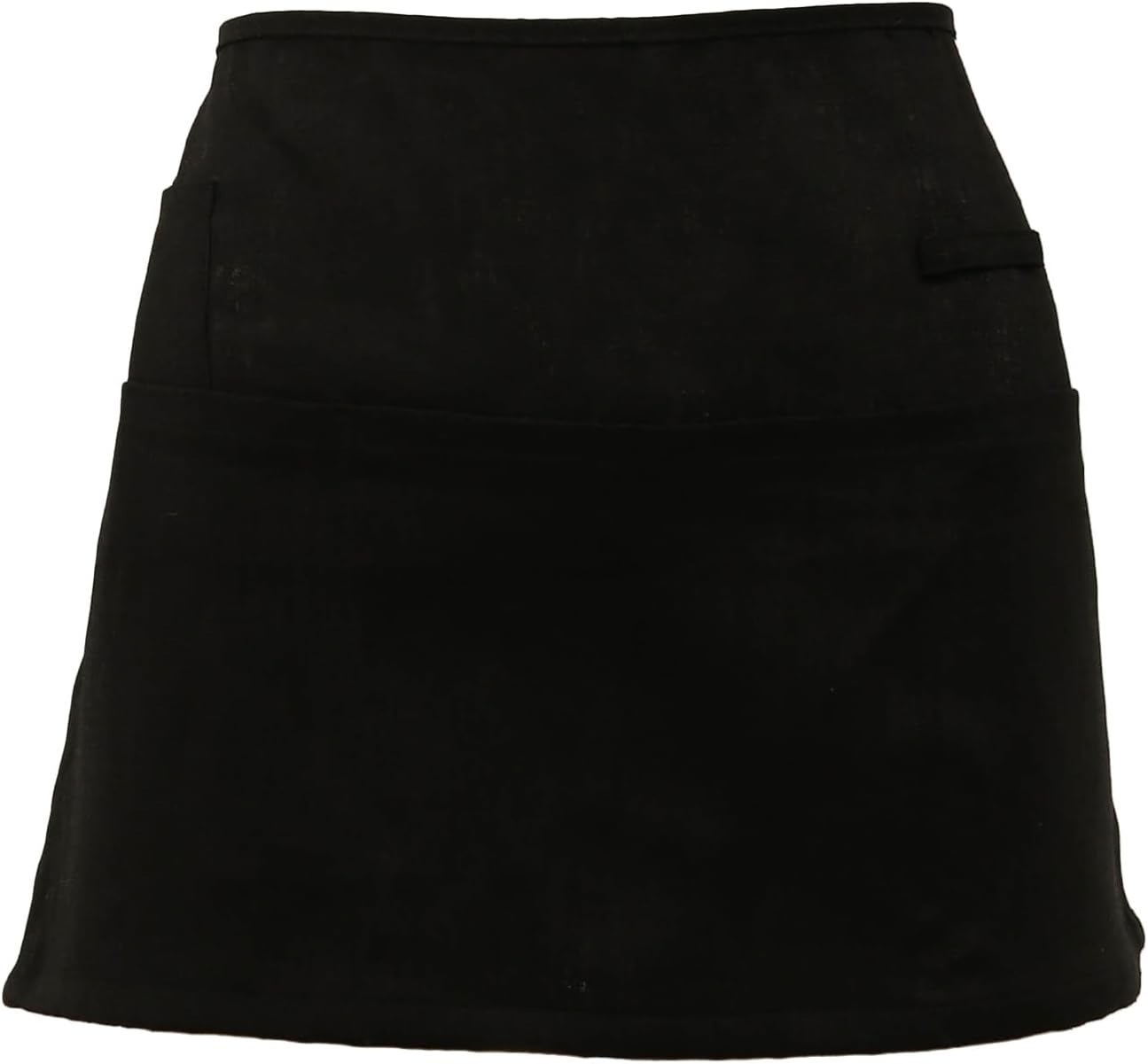 100% Linen Waist Apron, Server Waitress short Apron Bistro Half Apron With 1 Pocket and 1 Hoop for Women Men