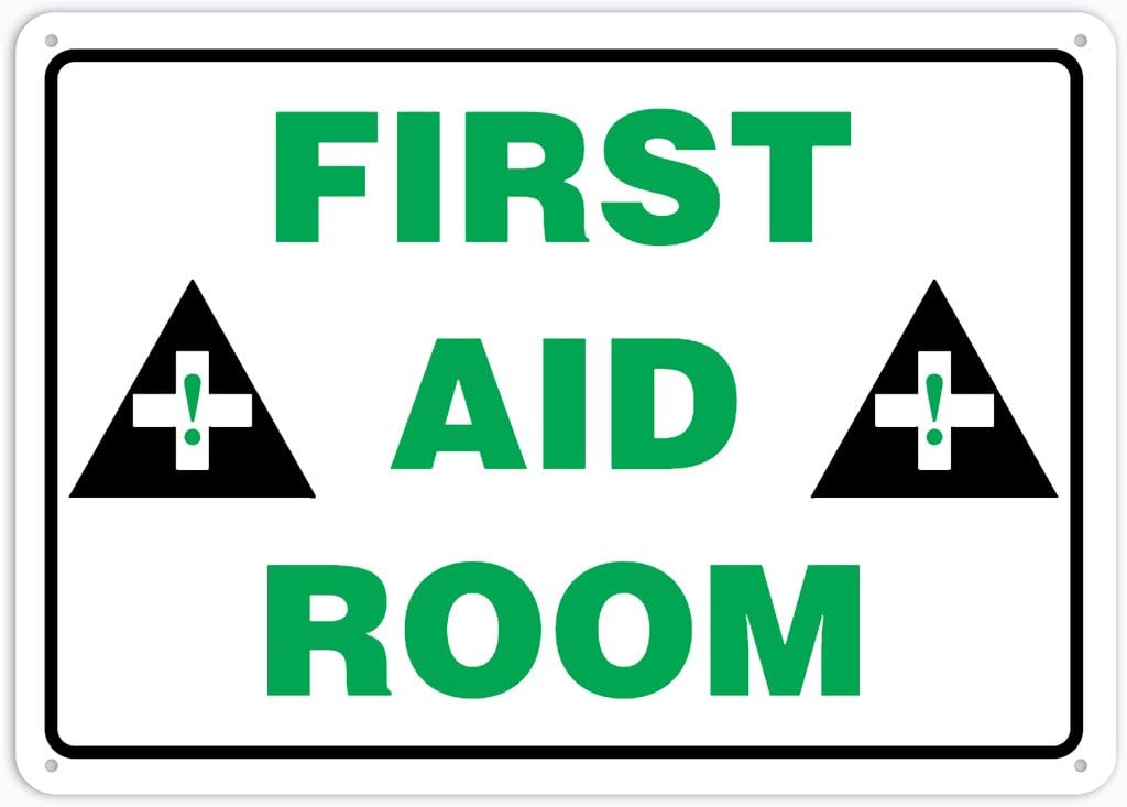 8"x12" Tin Metal Sign - First Aid Room - Decorative Wall Sign For Home, Gate, Garden, Bars, Restaurants