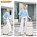 Joyway Luggage Carry On 20inch Lightweight Polypropylene Carrying Case with TSA Lock, Rigid Suitcases Sets with Swivel Wheels,14inch Cosmetic Bag and 7inch Toiletry White
