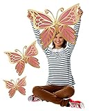 Large Butterfly Party Decoration paper Butterfly in 3 different sizes Giant butterfly Large Butterfly prop (Gold and Pink)