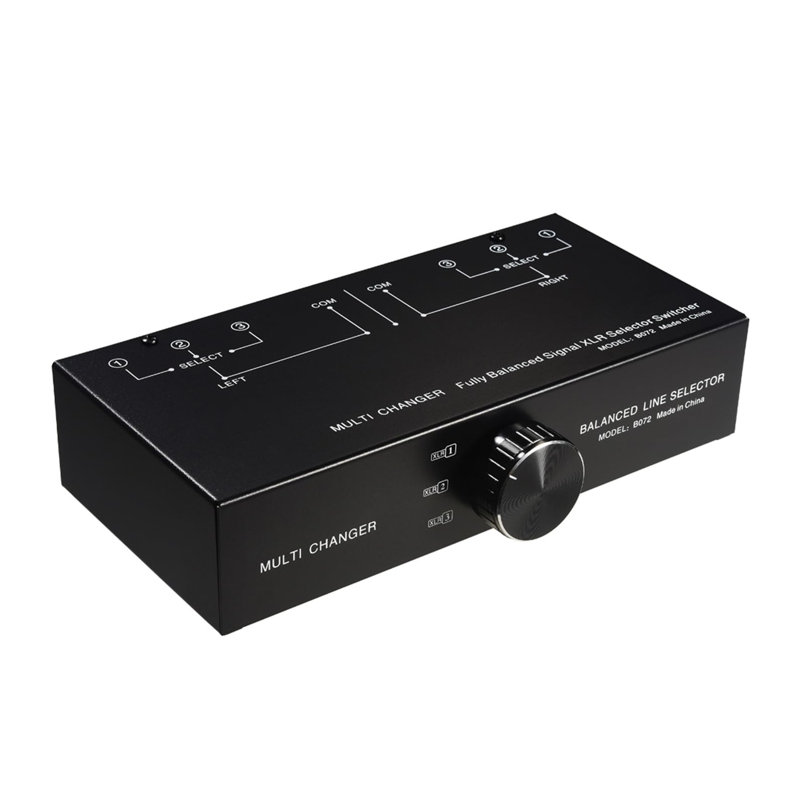 Interruttore Audio Stereo Passivo a 3 Vie con Controllo Ad Alta Precisione e Connessioni Versatili per Studi Domestici - Nero - 1 unità