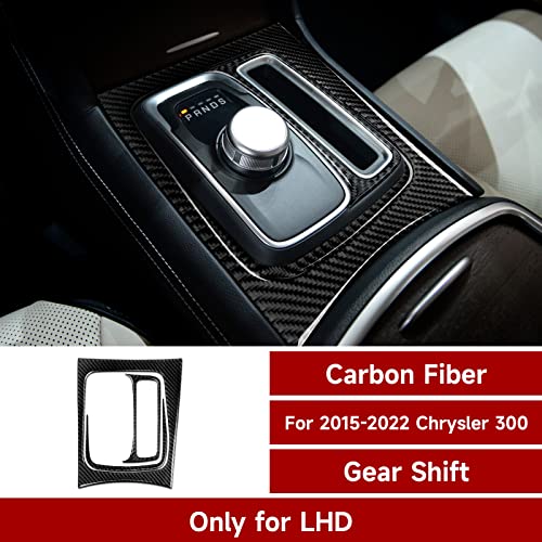 Image of Car Gear Shift Panel Decals for 2015-2023 Chrysler 300 / 300C / 300S / Limited /Touring Accessories Carbon Fiber Interior Stickers