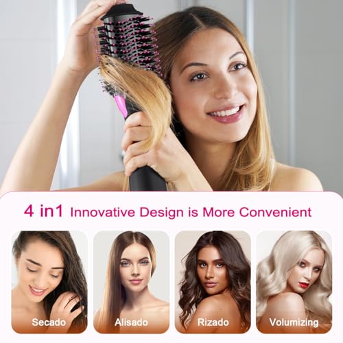 Miniatura 2 de Cepillo Secador De Pelo Salon One-Step Secador Y Voluminizador: Cepillo De Aire Caliente - Acondicionamiento Iónico Cerámica Moldeador De Pelo - 3 Temperaturas Y 2 Velociades