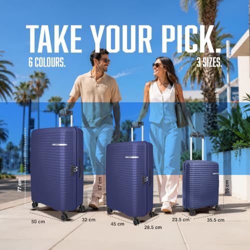 Image of American Tourister Liftoff+|Small Size Cabin Trolley Bag (55 cm) for Travel|360 8 Wheel Spinner Travel Luggage|Hard Case Polypropylene (PP) Suitcase|Mounted TSA Lock|Midnight Blue