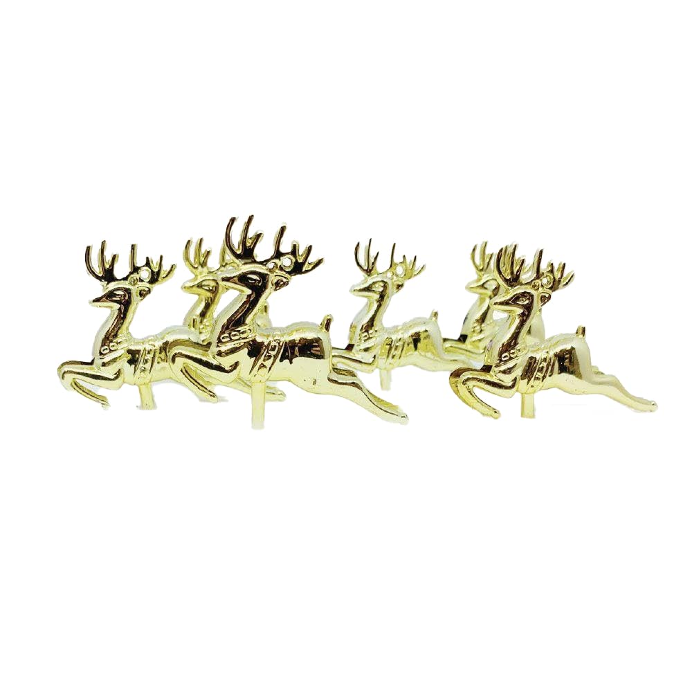 Anniversary House 6pcs Reindeer Plastic Cake Topper Picks GoldChristmas Cake Decorations, Christmas Cake Toppers, Yule Log Decorations, Traditional Non-Edible Decorations, BX019 UK