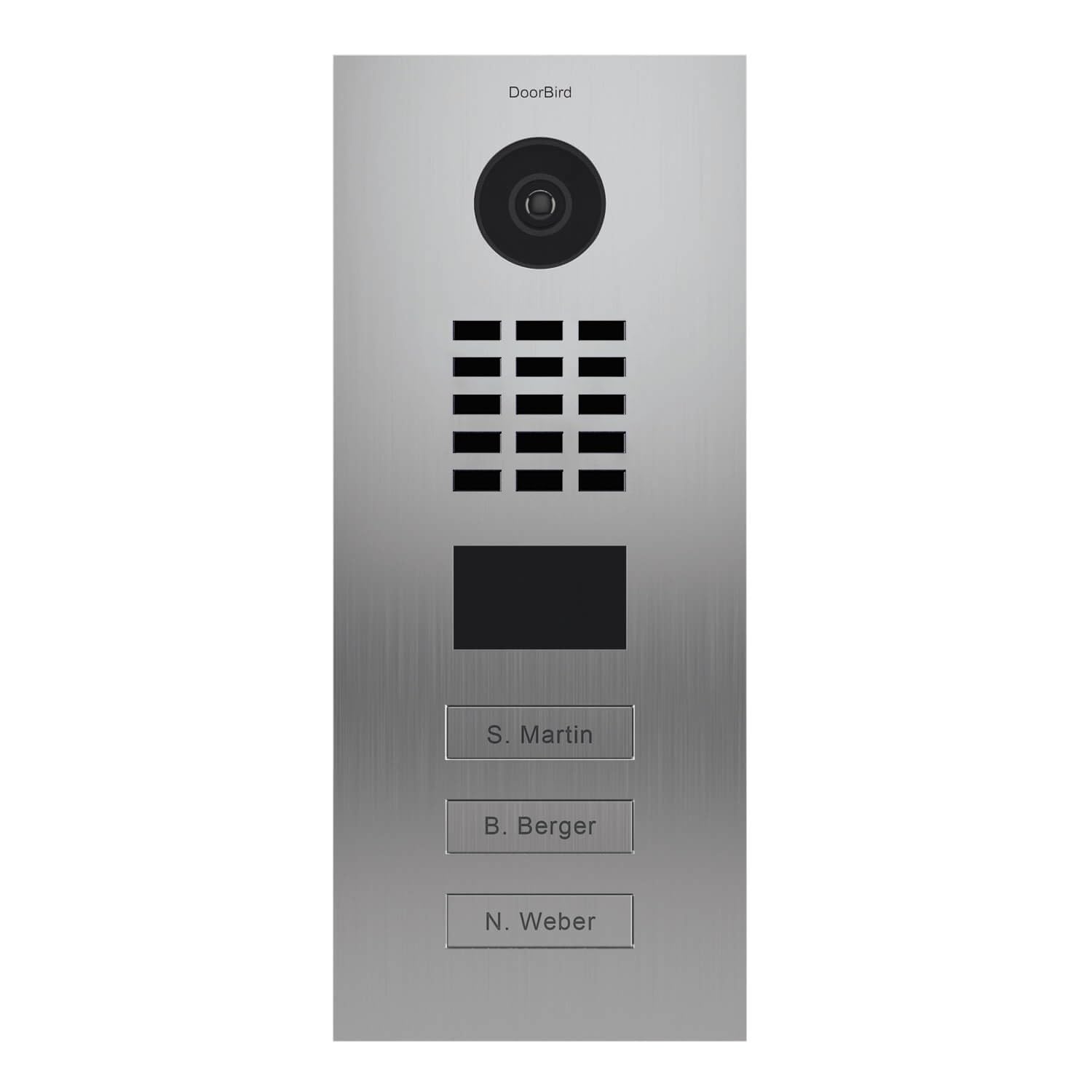DoorBird Multi-Dwelling IP Intercom Video Door Station D2103V - Flush Mount - 3 Call Buttons - Metal Finish