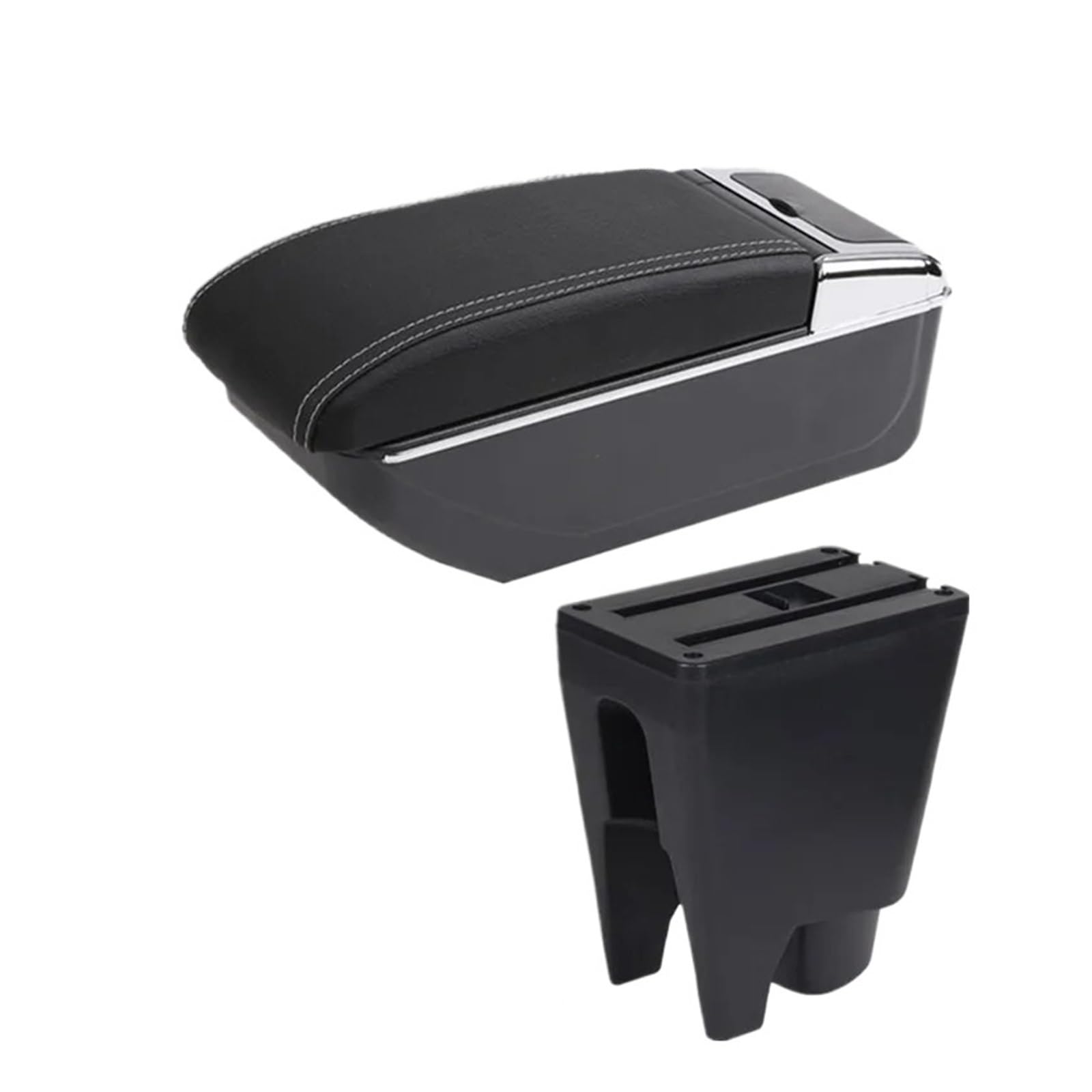 Umdjju B White Line No Usb For Citroen For C1 Car Armrest Storage Box Retrofit Interior Accessories Car Centre Console Armrest Box(B White Line No Usb)