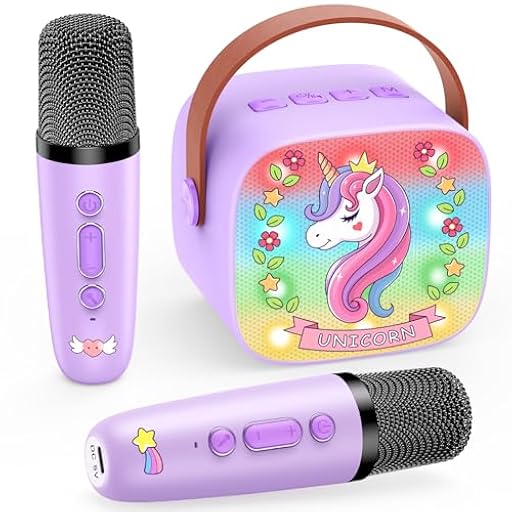 Dislocati Unicornios Regalo Navidad para Niñas 3-12 Años, Karaoke Infantil con 2 Microfonos Inalambricos Karaoke Juguetes Niña 3-12 Años Micrófono Bluetooth para Cantar Regalos de Comunion Niña | Ya disponible en tu tienda friki favorita! En mundofriki.es!