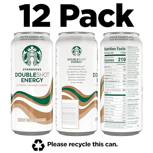 Image of Starbucks Doubleshot Energy Drink Coffee Beverage, White Chocolate, Iced Coffee, 15 fl oz Cans (12 Pack)
