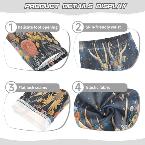 Bolaz Toddler Girls Leggings Printed Yoga Pants Leggings Deer Flowers for Kids3