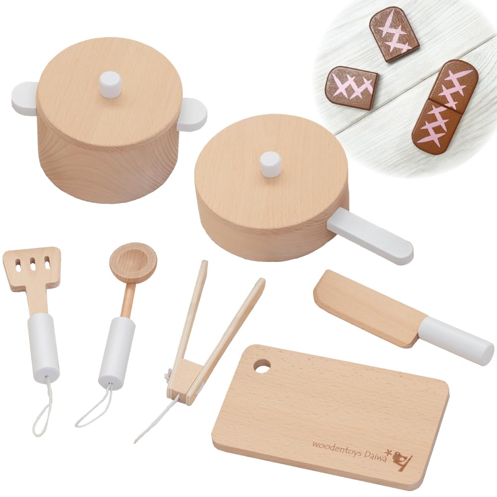 Amazon | 木製おもちゃのだいわ キッチンツール7点セット【 ソーセージ