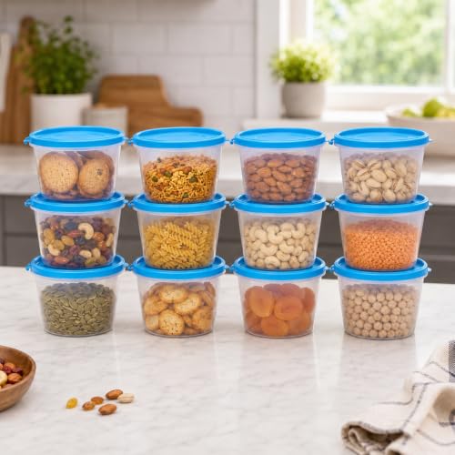 Image of Cutting EDGE Nesterware 750ml Stackable Food Container (Set of 12, Purple) | BPA-free plastic, stackable design, leak-proof, kitchen storage, pantry, fridge, meal prep, reusable, travel use