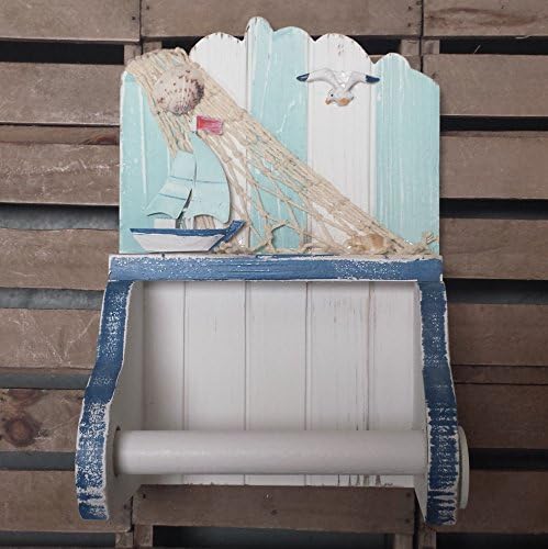 Toilet Paper Roll Holder - Nautical, Seaside theme - Yacht and Seagull