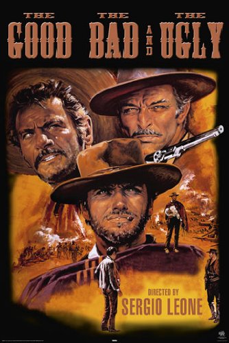 Poster Sergio Leone The Good The Bad and the Ugly finition lamination