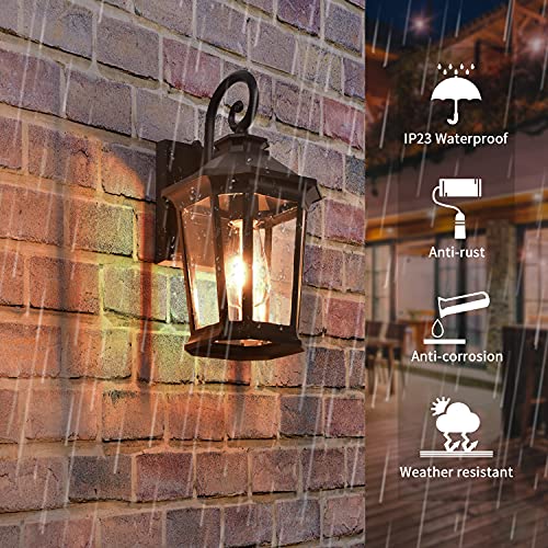 Marterble Modern Matte Black Outdoor Wall Lanterns #TOP19